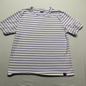 KULE Striped Cotton T-Shirt Lavender & White Women’s Size Medium